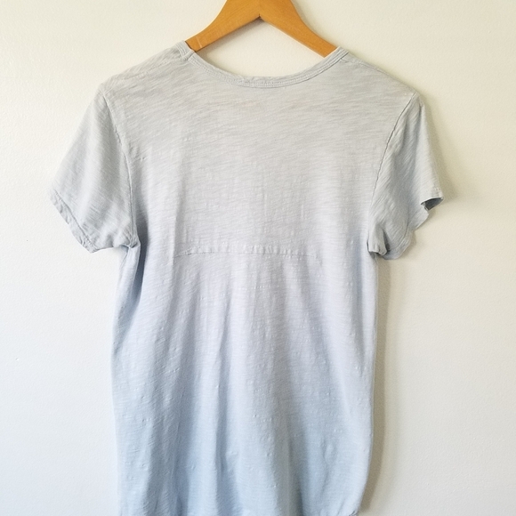 WILT Slub Cotton Powder Blue Asemetrical Relaxed Fit Shirt Top Small - Picture 6 of 9